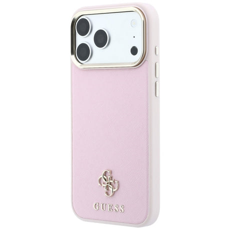 Husa de protectie Guess Saffiano compatibil cu iPhone 17 Pro Max / iPhone 18 Pro Max, Roz