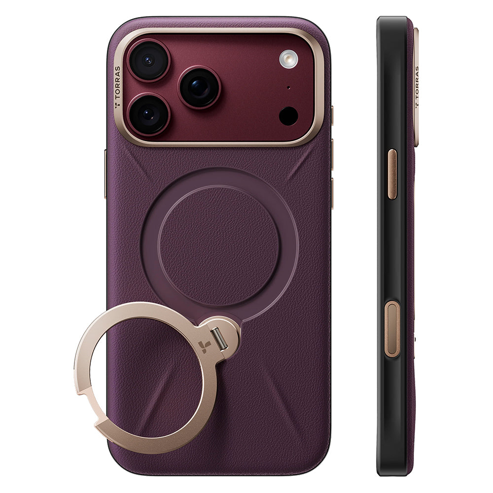Husa de protectie Torras QPRO Leather Series compatibil cu iPhone 18 Pro Max / iPhone 17 Pro Max, Mov