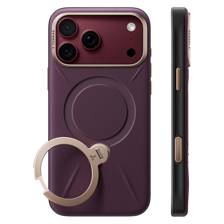 Husa de protectie Torras QPRO Leather Series compatibil cu iPhone 18 Pro Max / iPhone 17 Pro Max, Mov