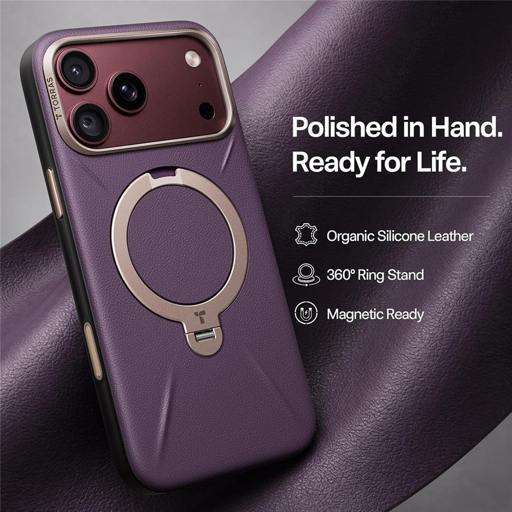 Husa de protectie Torras QPRO Leather Series compatibil cu iPhone 18 Pro Max / iPhone 17 Pro Max, Mov