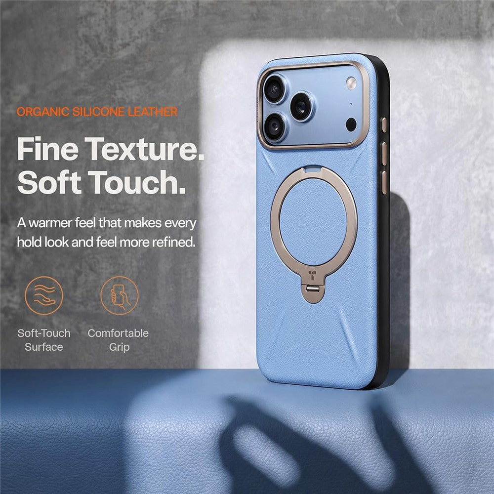 Husa de protectie Torras QPRO Leather Series compatibil cu iPhone 18 Pro Max / iPhone 17 Pro Max, Albastru