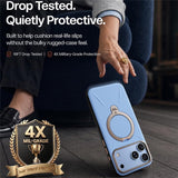 Husa de protectie Torras QPRO Leather Series compatibil cu iPhone 18 Pro Max / iPhone 17 Pro Max, Albastru
