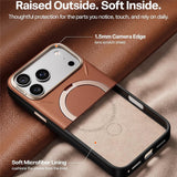 Husa de protectie Torras QPRO Leather Series compatibil cu iPhone 17 Pro / iPhone 18 Pro, Maro