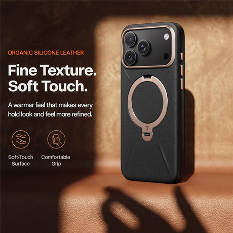 Husa de protectie Torras QPRO Leather Series compatibil cu iPhone 17 Pro / iPhone 18 Pro, Negru