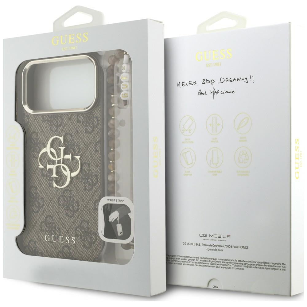 Husa de protectie Guess Hardcase 4G compatibil cu iPhone 18 Pro Max / iPhone 17 Pro Max, Maro