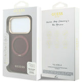 Husa de protectie Guess Grained Ring MagSafe compatibil cu iPhone 17 Pro Max / iPhone 18 Pro Max, Bordo