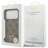 Husa de protectie Guess Leather 4G compatibil cu iPhone 18 Pro / iPhone 17 Pro, Maro