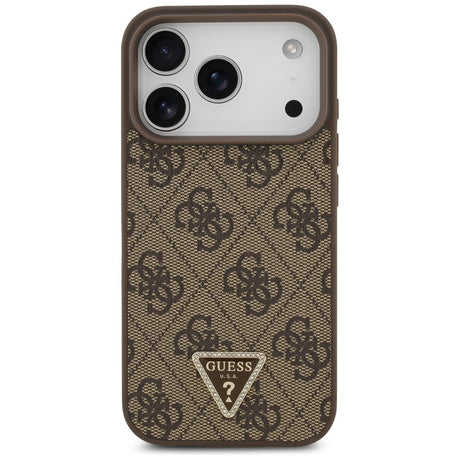 Husa de protectie Guess Leather 4G compatibil cu iPhone 18 Pro / iPhone 17 Pro, Maro