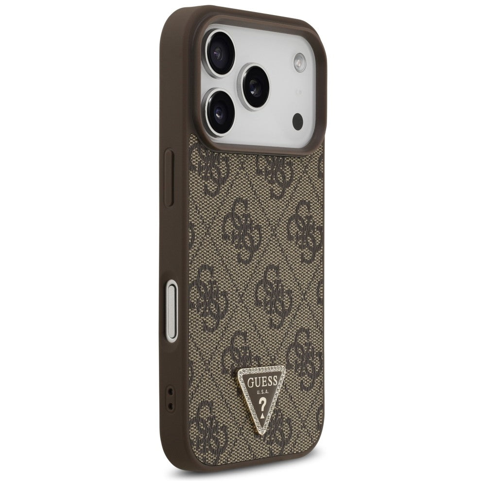 Husa de protectie Guess Leather 4G compatibil cu iPhone 18 Pro / iPhone 17 Pro, Maro