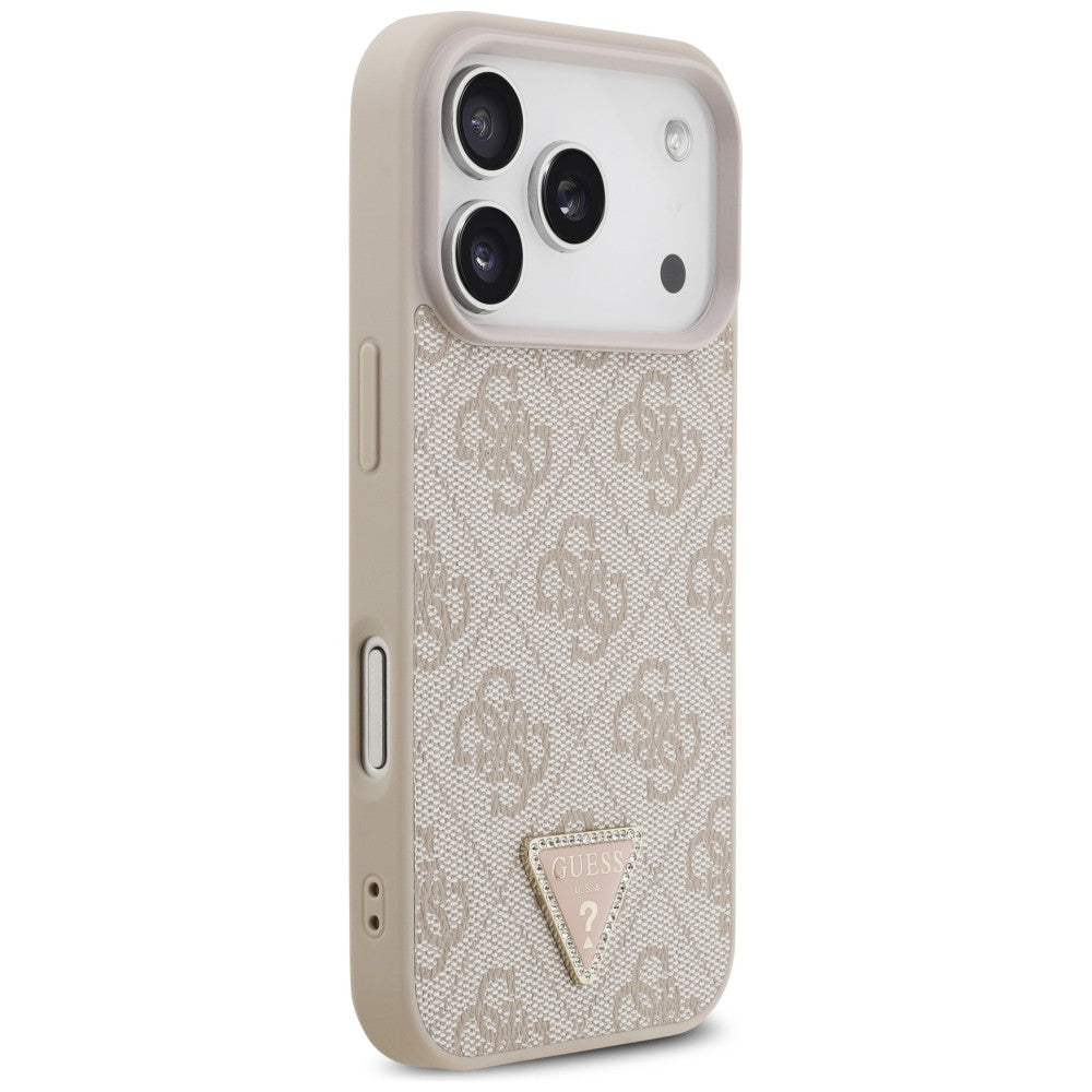 Husa de protectie Guess Leather 4G compatibil cu iPhone 18 Pro / iPhone 17 Pro, Roz