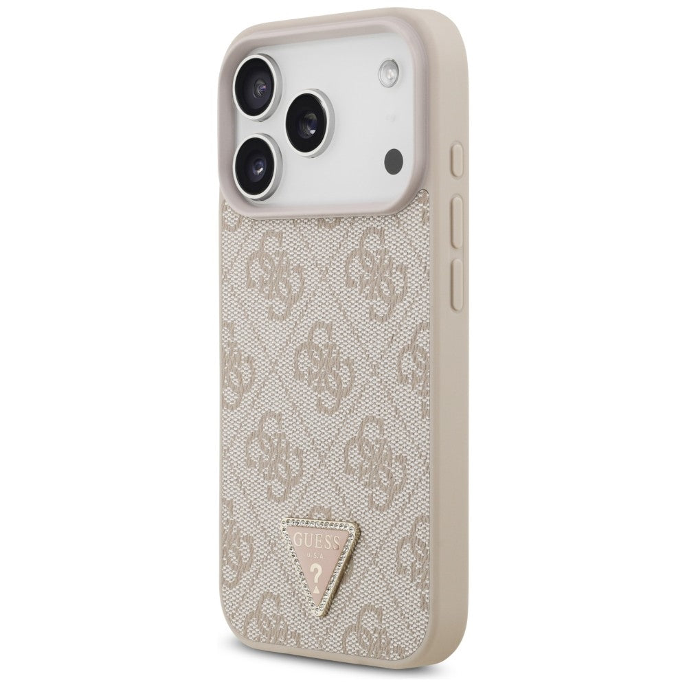 Husa de protectie Guess Leather 4G compatibil cu iPhone 18 Pro / iPhone 17 Pro, Roz
