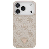 Husa de protectie Guess Leather 4G compatibil cu iPhone 18 Pro / iPhone 17 Pro, Roz
