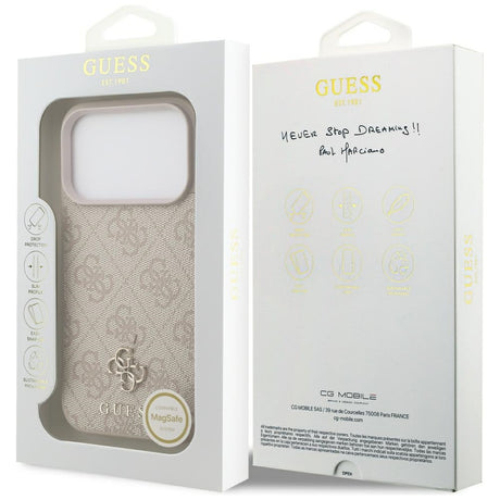 Husa de protectie Guess Hardcase 4G Small & Classic MagSafe compatibil cu iPhone 18 Pro / iPhone 17 Pro, Roz