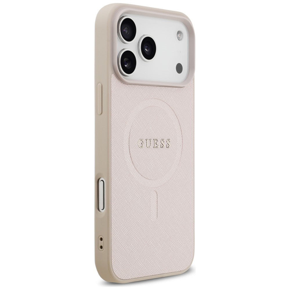 Husa de protectie Guess Saffiano compatibil cu iPhone 18 Pro Max / iPhone 17 Pro Max, Roz