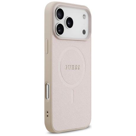Husa de protectie Guess Saffiano compatibil cu iPhone 18 Pro Max / iPhone 17 Pro Max, Roz