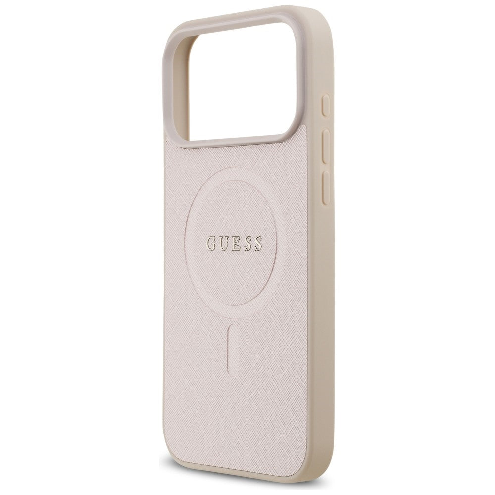 Husa de protectie Guess Saffiano compatibil cu iPhone 18 Pro Max / iPhone 17 Pro Max, Roz