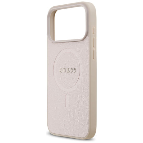 Husa de protectie Guess Saffiano compatibil cu iPhone 18 Pro Max / iPhone 17 Pro Max, Roz