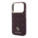 Husa de protectie Guess Peony 4G compatibil cu iPhone 18 Pro Max / iPhone 17 Pro Max, Bordo