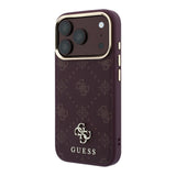 Husa de protectie Guess Peony 4G compatibil cu iPhone 18 Pro Max / iPhone 17 Pro Max, Bordo