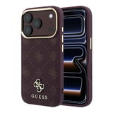 Husa de protectie Guess Peony 4G compatibil cu iPhone 18 Pro Max / iPhone 17 Pro Max, Bordo