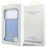 Husa de protectie Guess Peony 4G compatibil cu iPhone 18 Pro Max / iPhone 17 Pro Max, Albastru