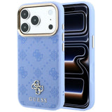 Husa de protectie Guess Peony 4G compatibil cu iPhone 18 Pro Max / iPhone 17 Pro Max, Albastru