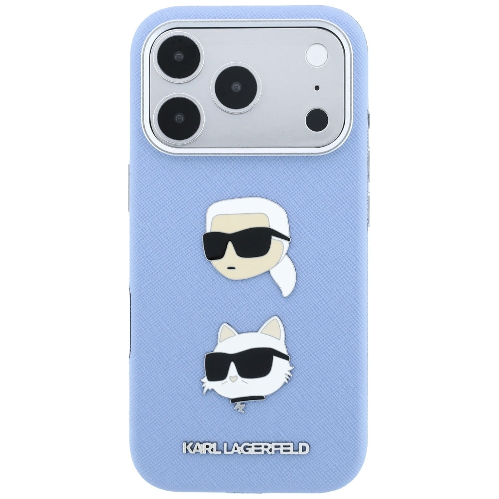 Husa de protectie Karl Lagerfeld Saffiano compatibil cu iPhone 17 Pro Max / iPhone 18 Pro Max, Albastru