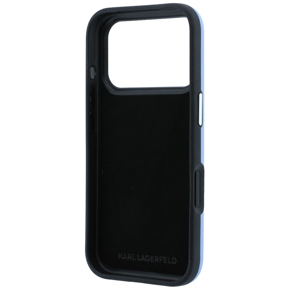 Husa de protectie Karl Lagerfeld Saffiano compatibil cu iPhone 17 Pro Max / iPhone 18 Pro Max, Albastru