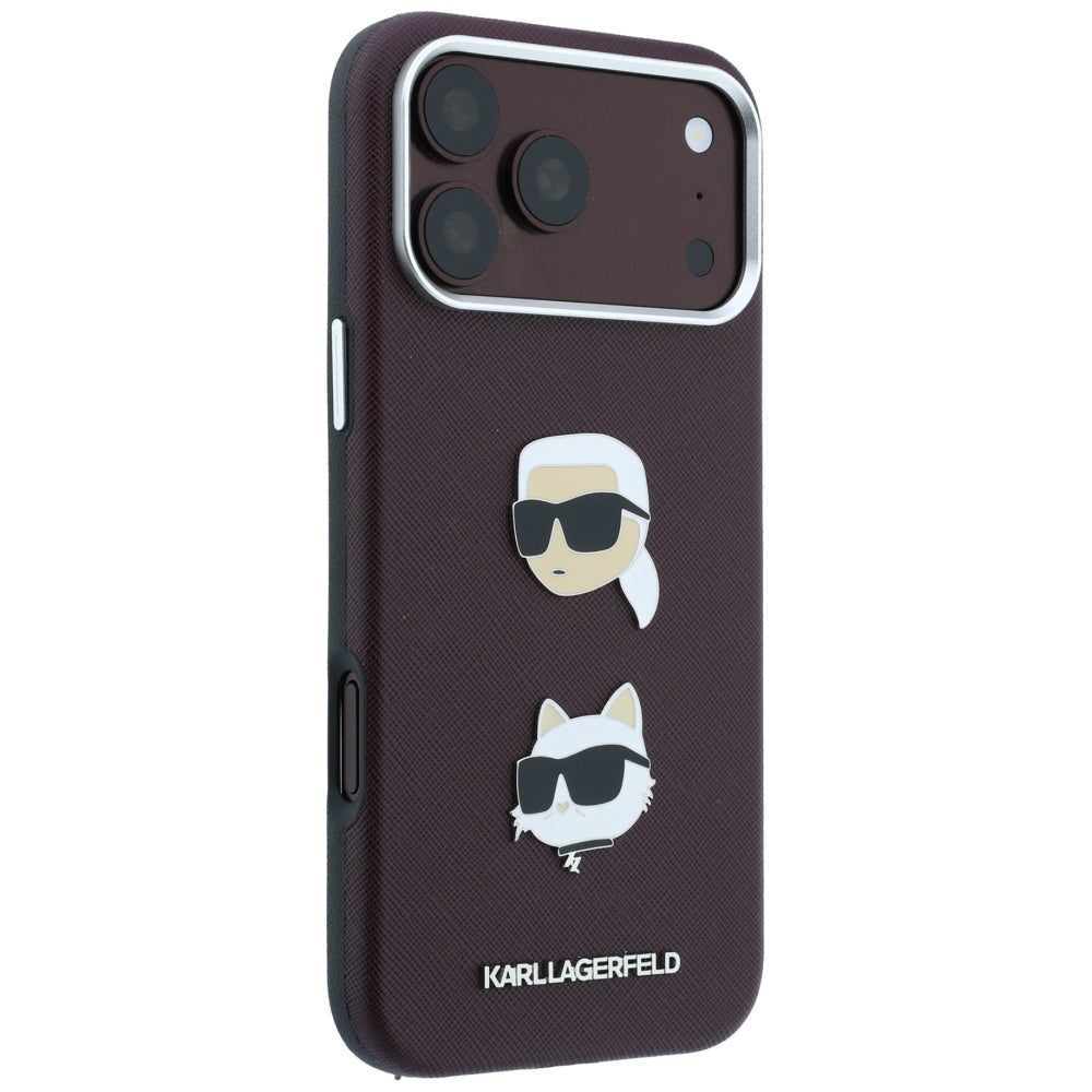 Husa de protectie Karl Lagerfeld Saffiano compatibil cu iPhone 18 Pro / iPhone 17 Pro, Bordo