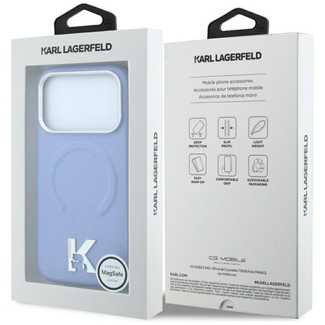 Husa de protectie Karl Lagerfeld compatibil cu iPhone 18 Pro / iPhone 17 Pro, Albastru