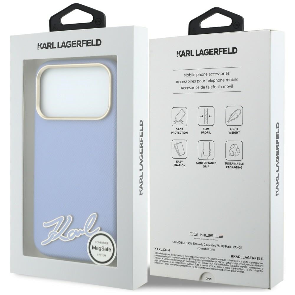 Husa de protectie Karl Lagerfeld compatibil cu iPhone 18 Pro / iPhone 17 Pro, Albastru
