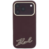 Husa de protectie Karl Lagerfeld compatibil cu iPhone 17 Pro Max / iPhone 18 Pro Max, Bordo