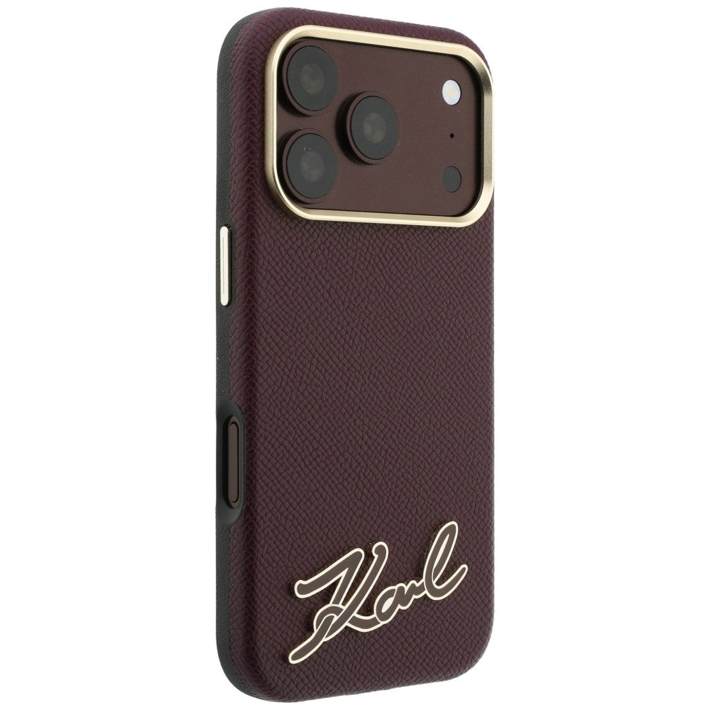 Husa de protectie Karl Lagerfeld compatibil cu iPhone 17 Pro Max / iPhone 18 Pro Max, Bordo