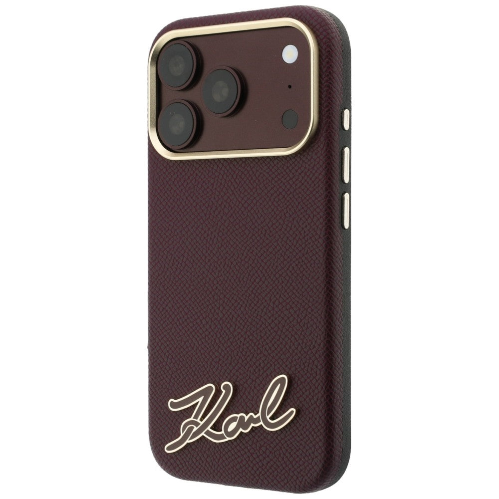Husa de protectie Karl Lagerfeld compatibil cu iPhone 17 Pro Max / iPhone 18 Pro Max, Bordo