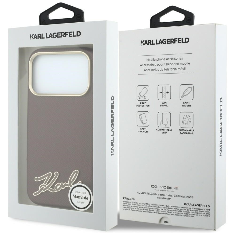 Husa de protectie Karl Lagerfeld compatibil cu iPhone 17 Pro Max / iPhone 18 Pro Max, Bordo