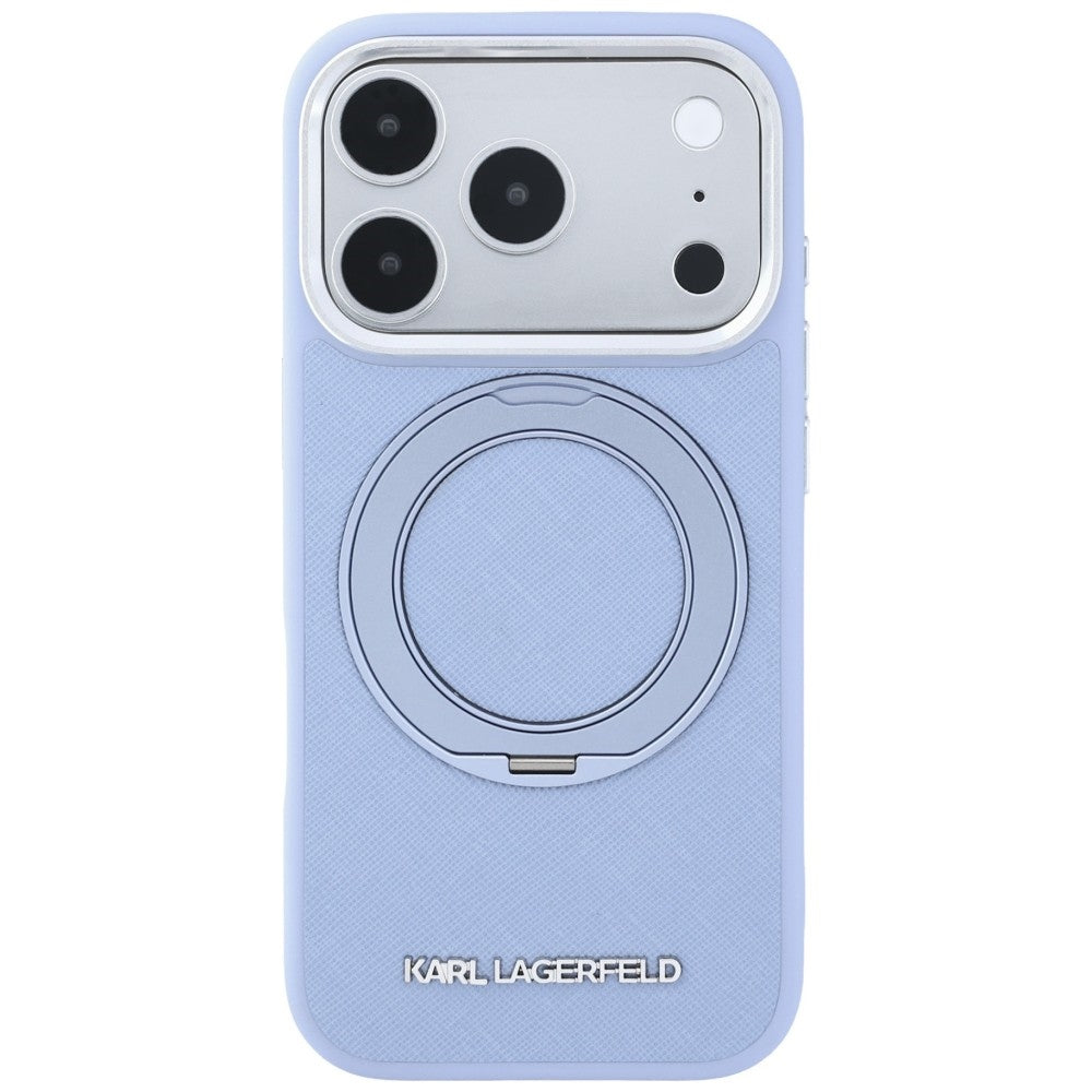 Husa de protectie Karl Lagerfeld Saffiano compatibil cu iPhone 18 Pro / iPhone 17 Pro, Albastru