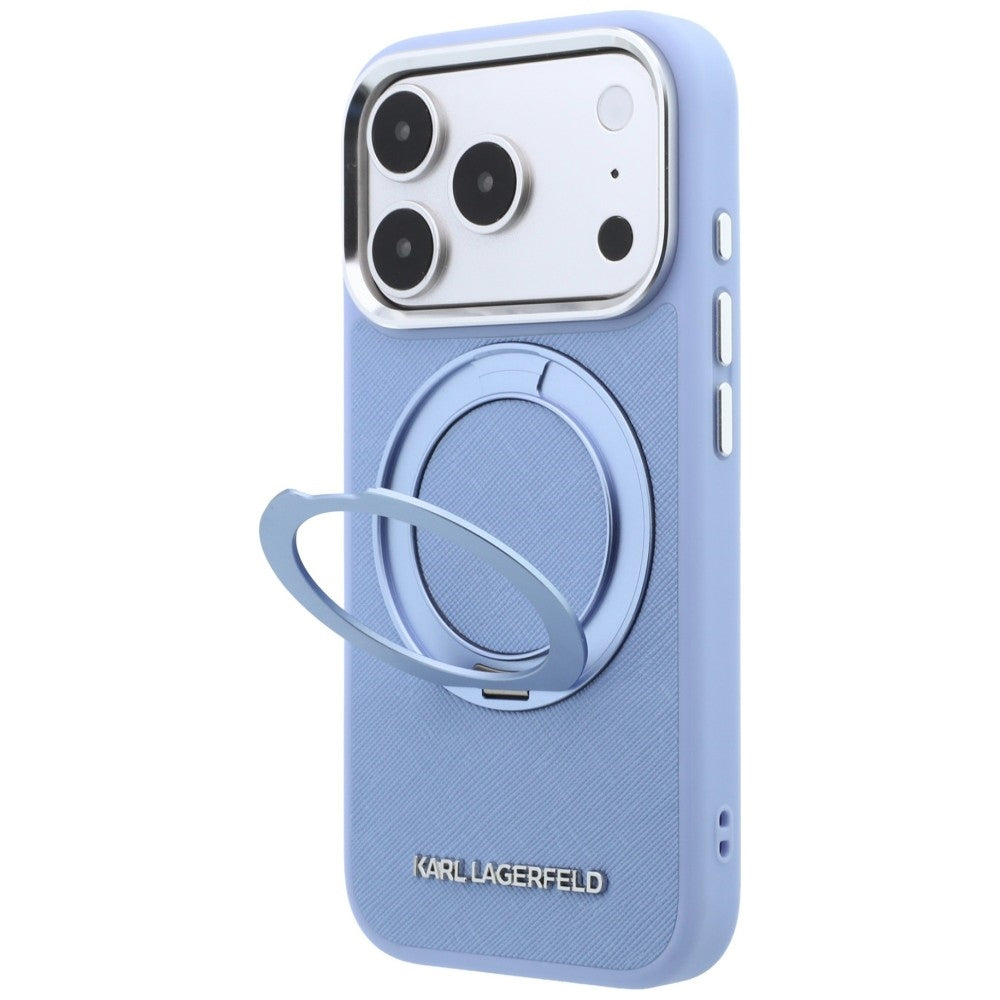 Husa de protectie Karl Lagerfeld Saffiano compatibil cu iPhone 18 Pro Max / iPhone 17 Pro Max, Albastru