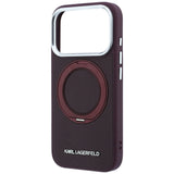 Husa de protectie Karl Lagerfeld Saffiano compatibil cu iPhone 17 Pro Max / iPhone 18 Pro Max, Bordo