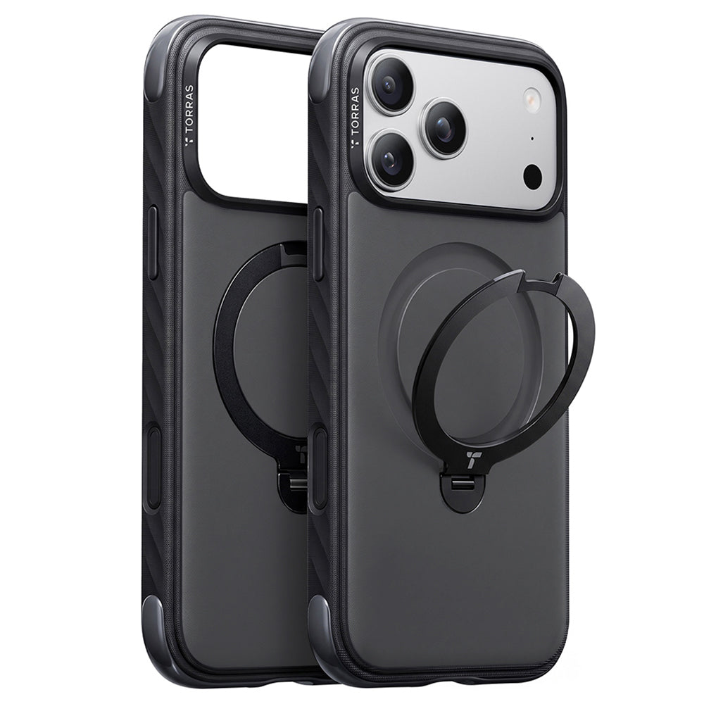 Husa de protectie Torras Ostand Q3 compatibil cu iPhone 18 Pro Max / iPhone 17 Pro Max, Negru
