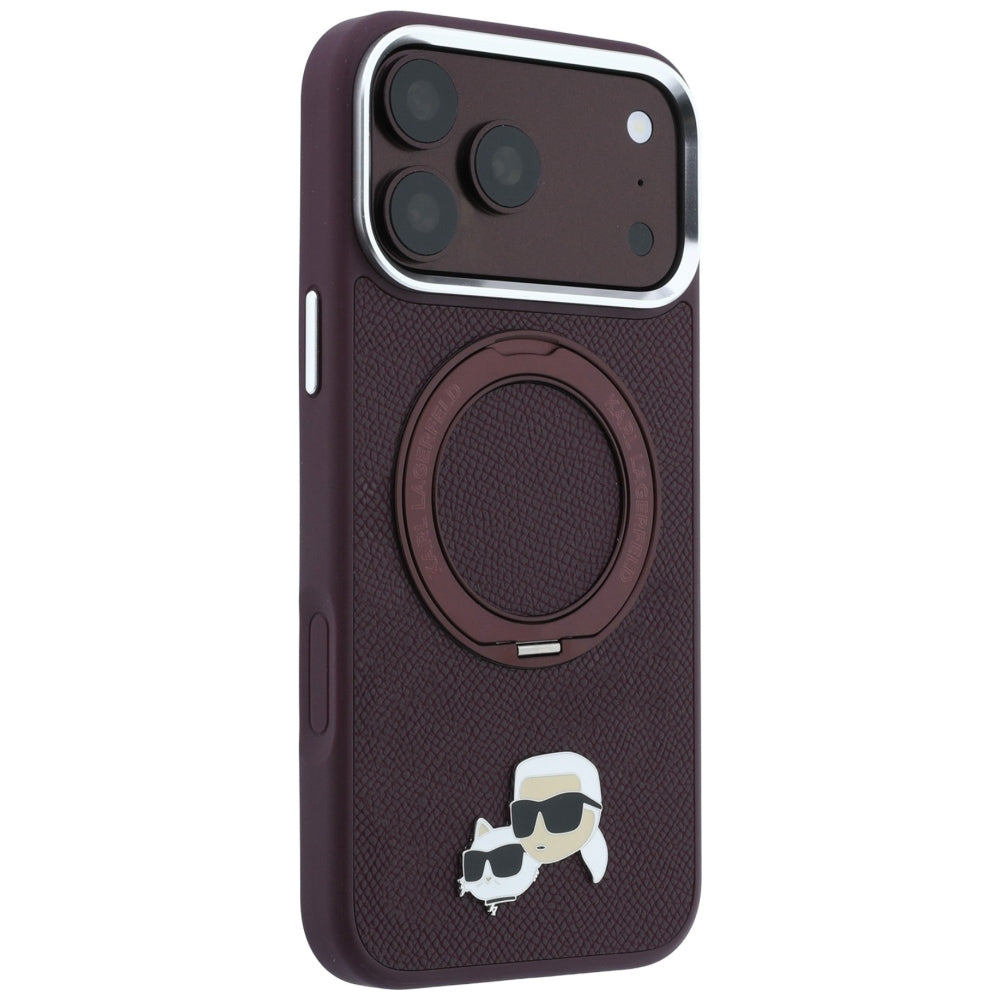 Husa de protectie Karl Lagerfeld Saffiano compatibil cu iPhone 18 Pro / iPhone 17 Pro, Bordo