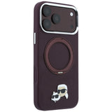 Husa de protectie Karl Lagerfeld Saffiano compatibil cu iPhone 18 Pro / iPhone 17 Pro, Bordo