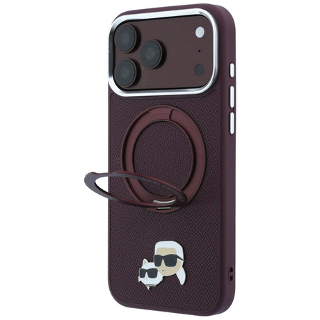 Husa de protectie Karl Lagerfeld Saffiano compatibil cu iPhone 18 Pro / iPhone 17 Pro, Bordo