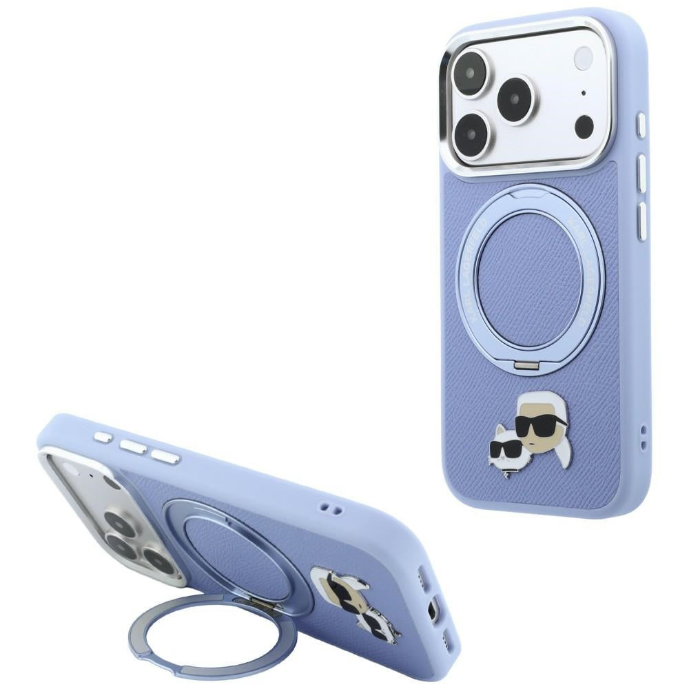Husa de protectie Karl Lagerfeld Saffiano compatibil cu iPhone 18 Pro / iPhone 17 Pro, Albastru