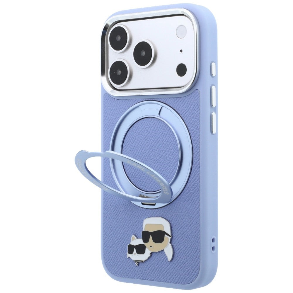 Husa de protectie Karl Lagerfeld Saffiano compatibil cu iPhone 18 Pro / iPhone 17 Pro, Albastru