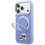 Husa de protectie Karl Lagerfeld Saffiano compatibil cu iPhone 17 Pro Max / iPhone 18 Pro Max, Albastru