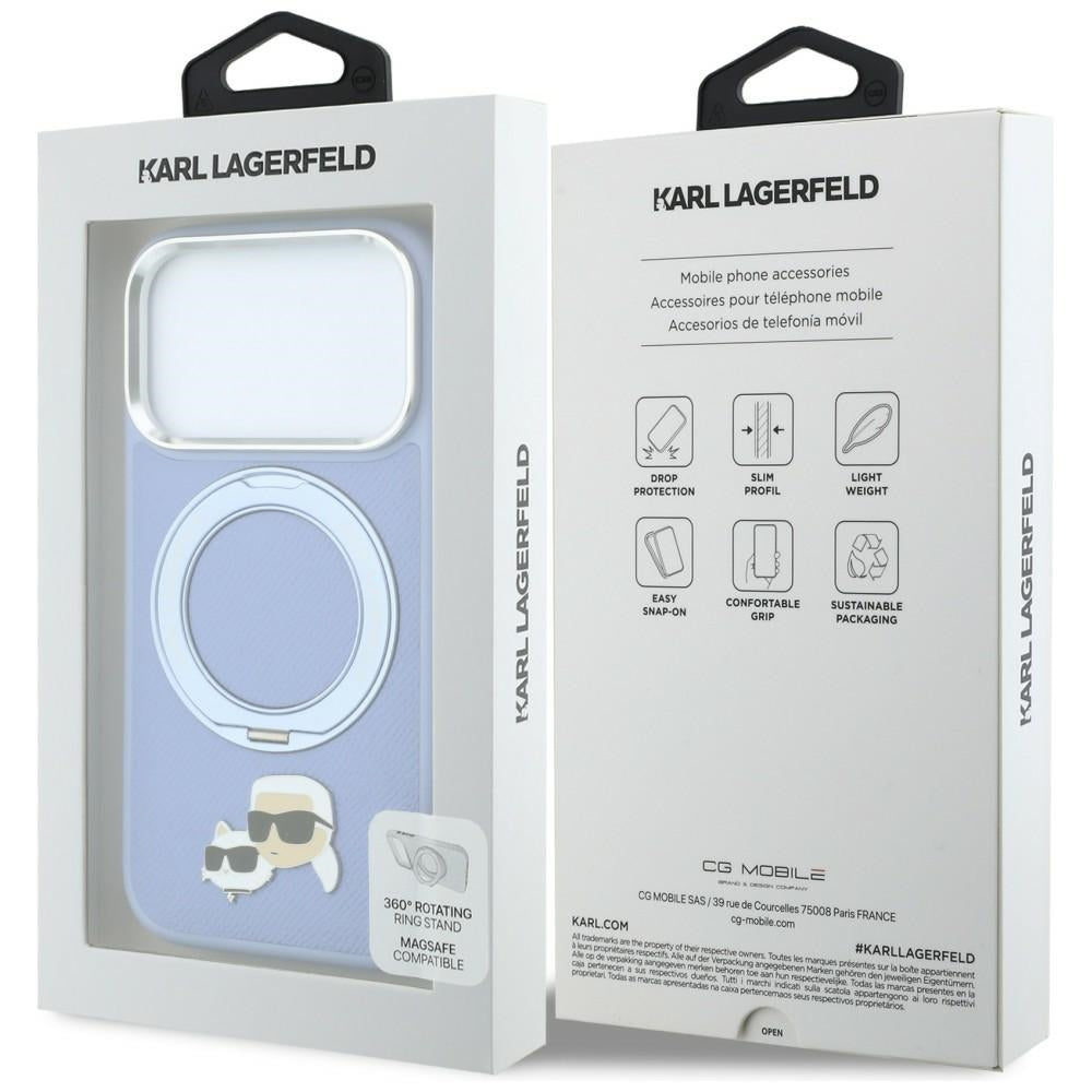 Husa de protectie Karl Lagerfeld Saffiano compatibil cu iPhone 17 Pro Max / iPhone 18 Pro Max, Albastru