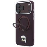 Husa de protectie Karl Lagerfeld Saffiano compatibil cu iPhone 18 Pro / iPhone 17 Pro, Bordo