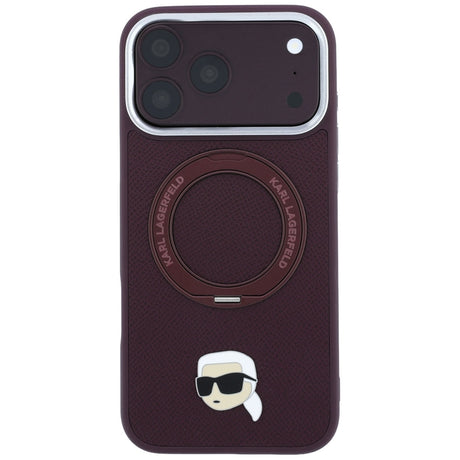 Husa de protectie Karl Lagerfeld Saffiano compatibil cu iPhone 18 Pro / iPhone 17 Pro, Bordo