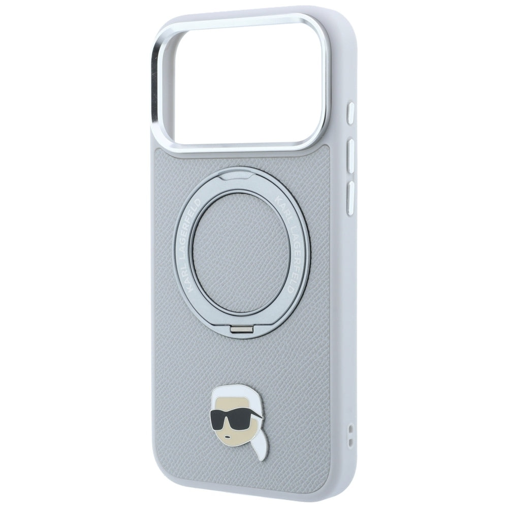 Husa de protectie Karl Lagerfeld Saffiano compatibil cu iPhone 18 Pro / iPhone 17 Pro, Gri