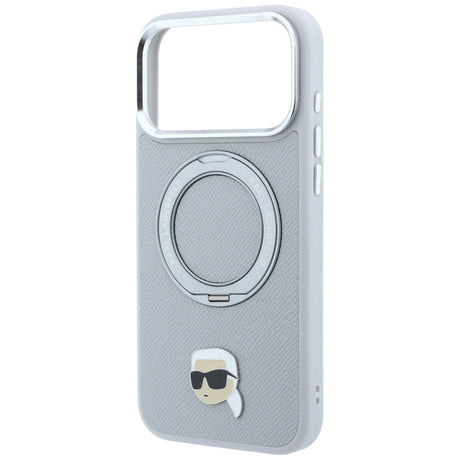 Husa de protectie Karl Lagerfeld Saffiano compatibil cu iPhone 18 Pro / iPhone 17 Pro, Gri